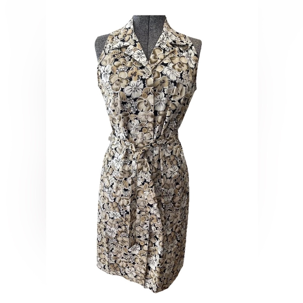 🆕Herman Geist NWT ladies size 10 summer floral cotton/spandex dress button up